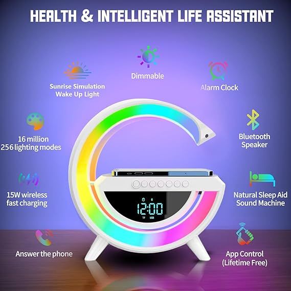 G-shape Multifunctional Lamp & Bluetooth Speaker With Wireless Charging