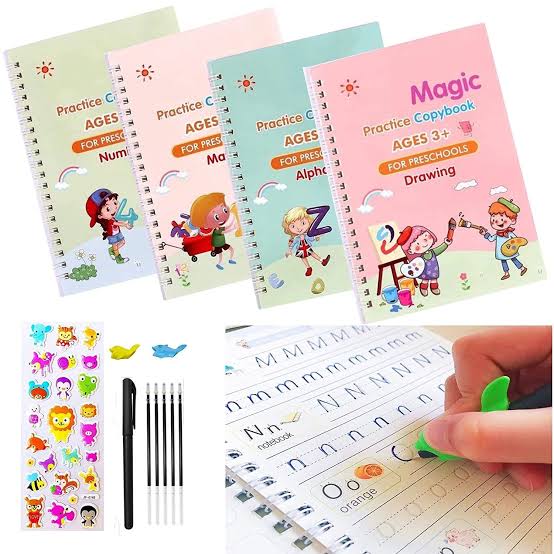 Kids' Magic Practice Book: 5 Books, 1 Pen, 1 Grip, and 10 Refills